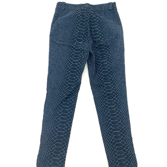 Racheal Roy Blue Snake Print Ankle Jeans 2 - Picture 2 of 4